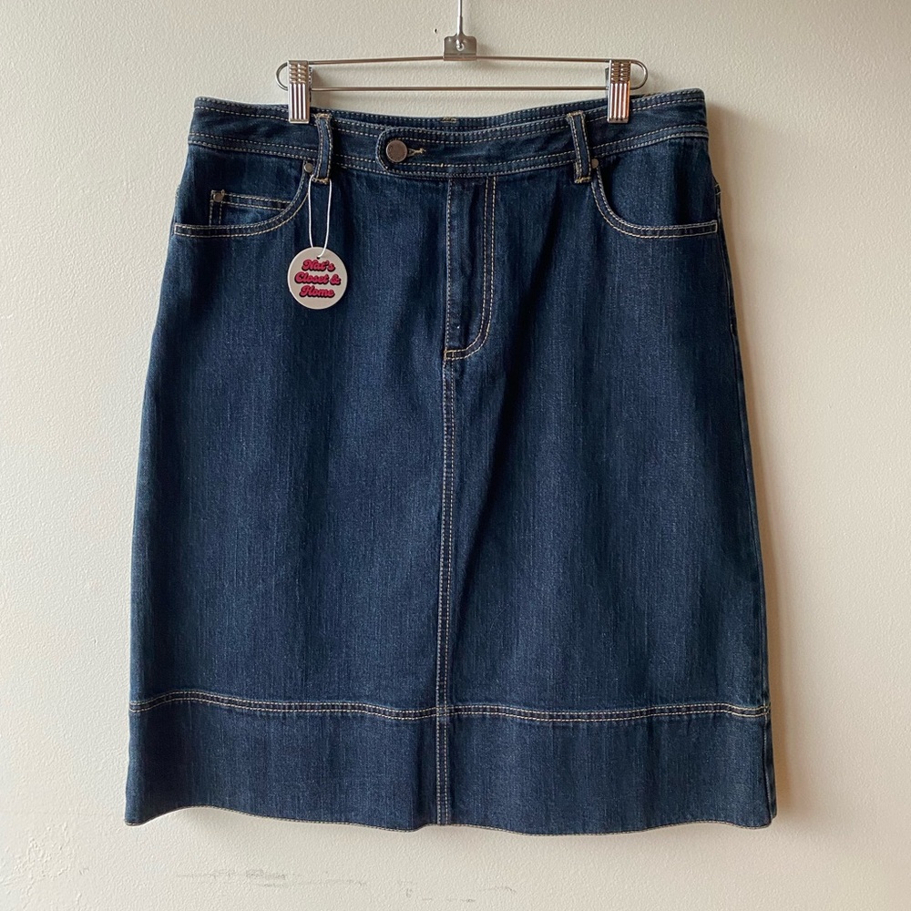 Liz Claiborne vintage dark wash denim midi skirt